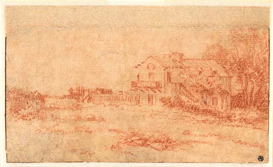 Watteau Drawing Farm in the Porcherons