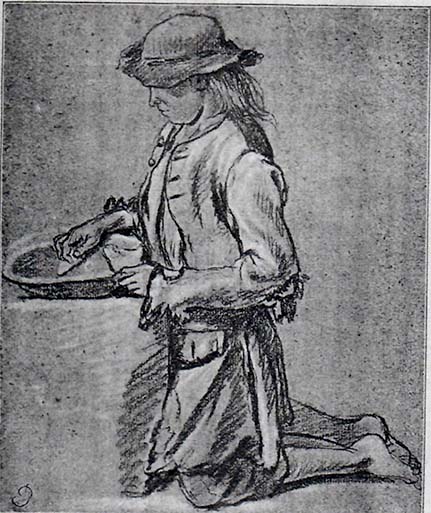Pater Drawing Study After Watteau's L'Abreuvoir