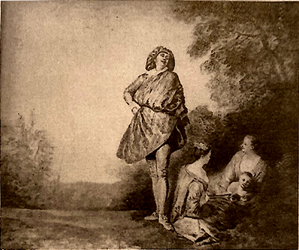 Pater Drawing Study After Watteau's L'Abreuvoir