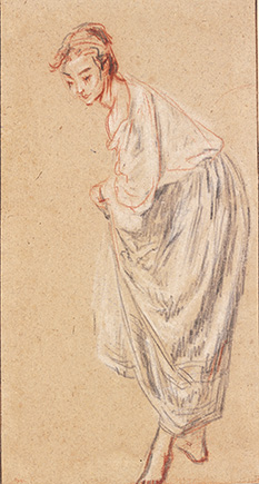Pater Drawing Study After Watteau's L'Abreuvoir