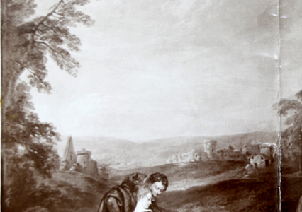 Pater Drawing Study After Watteau's L'Abreuvoir
